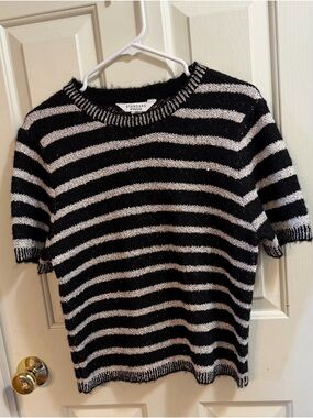 Standard Surplus Black & White Whimsigoth Grunge Stripe Wool Blend Sweater | L